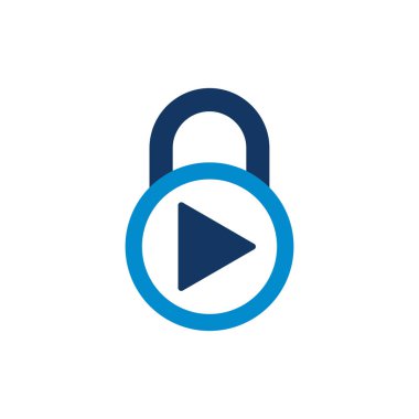 Video kilit logosu simgesi tasarım