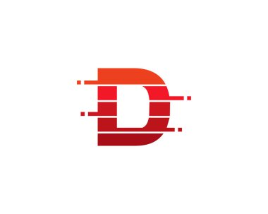 Mektup d piksel simgesi Logo tasarım öğesi 