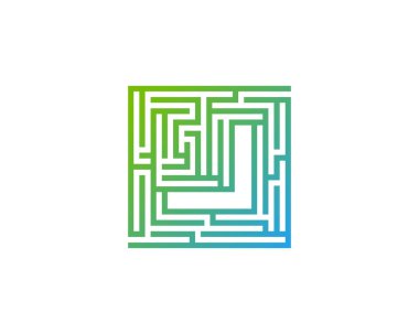 Harf j labirent labirent Logo tasarım öğesi