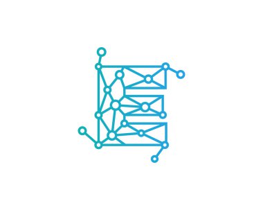 Mektup e ağ kutsal kişilerin resmi Logo tasarım öğesi