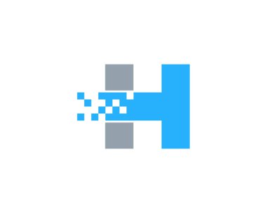 H harfi simgesi Logo tasarım öğesi 