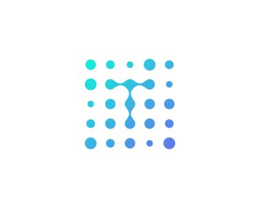 Mektup t nokta simgesini Logo tasarım öğesi 