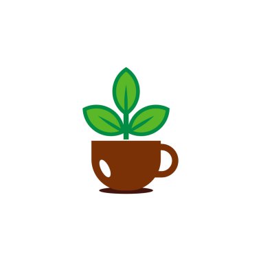 Kahve doğa Logo simge tasarım