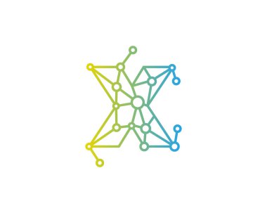 Ağ simgesini Logo tasarım öğesi x harfi