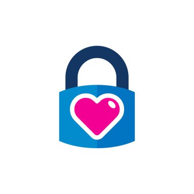 Kilit Love Logo simge tasarım