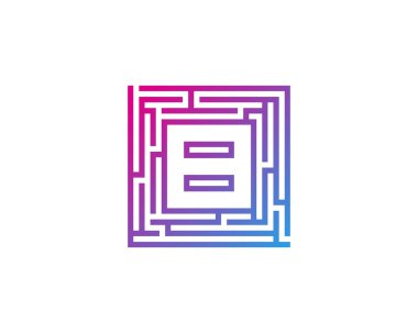 Mektup b labirent labirent Logo tasarım öğesi