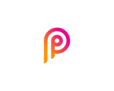 Mektup p simgesi Logo tasarım öğesi 
