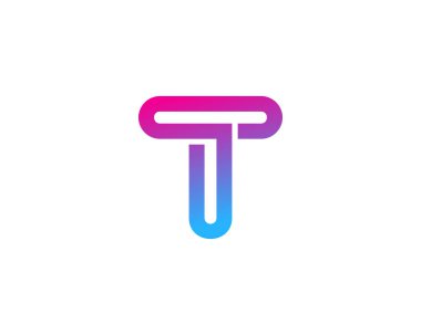 Mektup t simgesi Logo tasarım öğesi 