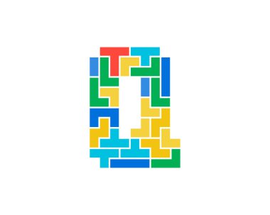 Harf q simgesi Logo tasarım öğesi bulmaca