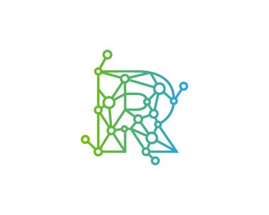 Mektup r ağ kutsal kişilerin resmi Logo tasarım öğesi