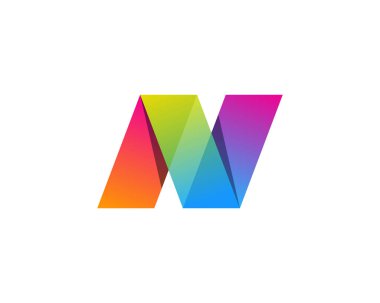 Mektup n simgesini Logo tasarım öğesi 