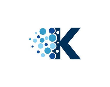 Mektup k Pixel simgesi Logo tasarım öğesi 