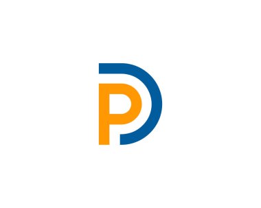 Mektup p simgesi Logo tasarım öğesi 