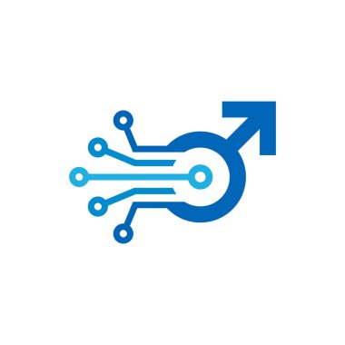 Dijital erkek erkek Logo simge tasarım