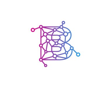 Mektup b ağ kutsal kişilerin resmi Logo tasarım öğesi