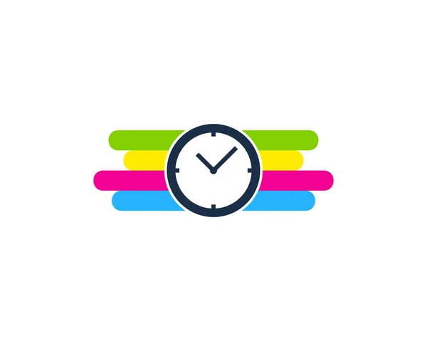 Reloj Pintura Logotipo Icono Diseño — Archivo Imágenes Vectoriales