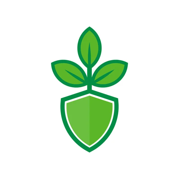 Bouclier Nature Logo Icône Design — Image vectorielle