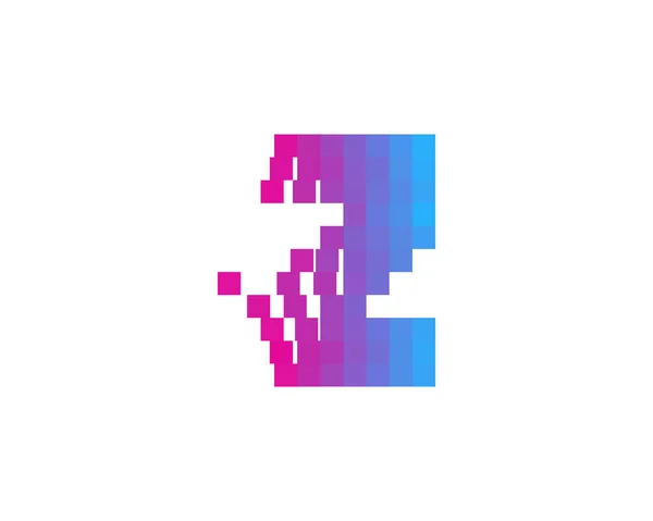 Carta Pixel Logo Elemento Design — Vetor de Stock