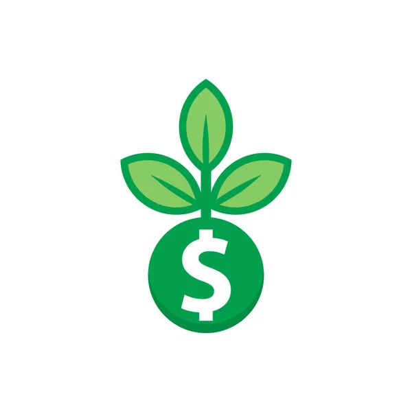 Money Nature Logo Icon Design — Stock Vector
