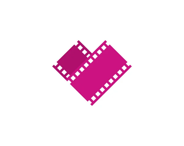 Film Kärlek Logo Ikon Design — Stock vektor