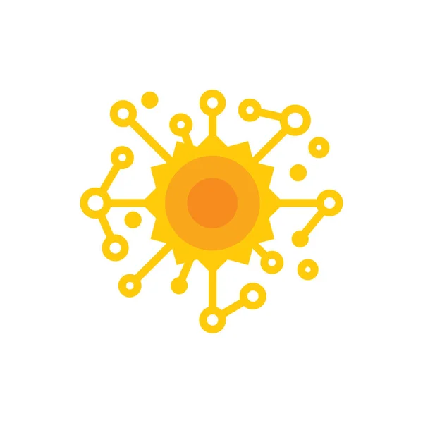 Sun Network Logo Icon Design — Stock Vector