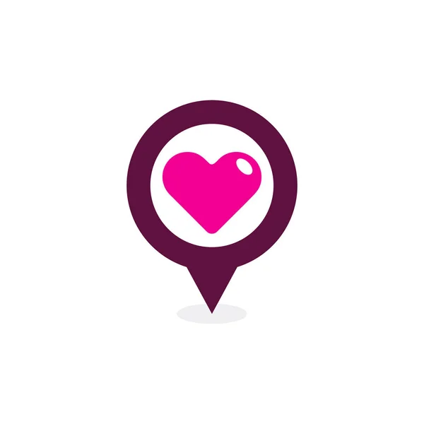 Pin Love Logo Simge Tasarım — Stok Vektör