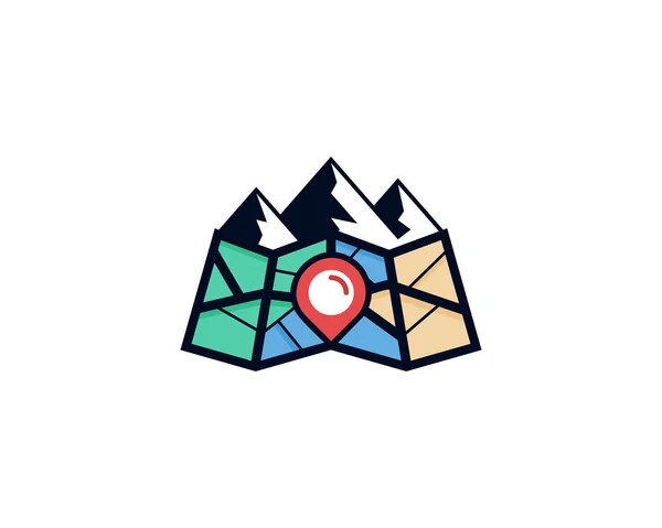 Map Logo Icon Design Vector Illustration — Stock Vector