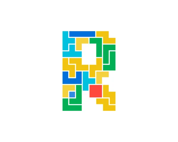 Buchstabe Puzzle Symbol Logo Design Element — Stockvektor