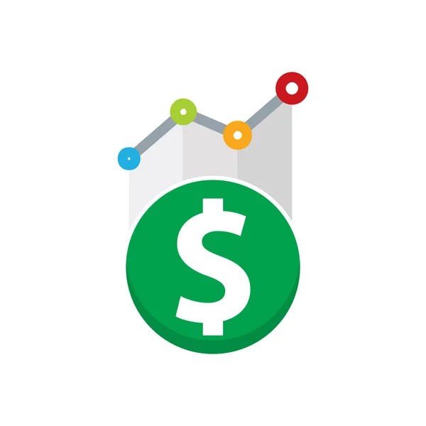 Projekt Ikona Logo Pieniądze Statystyki — Wektor stockowy
