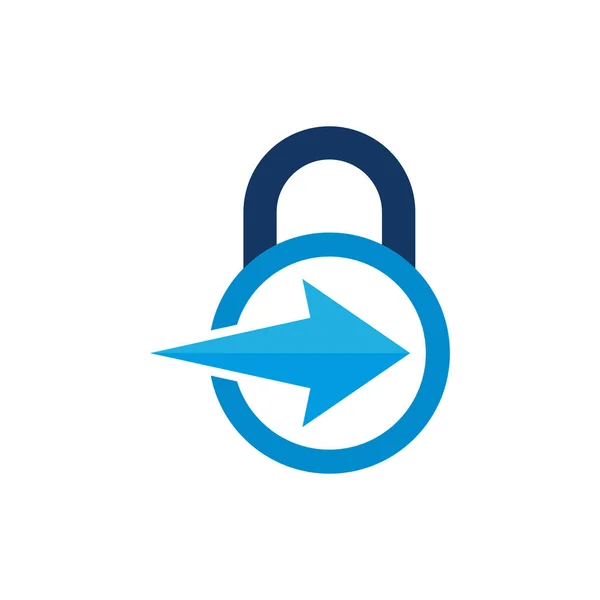 Pijl Lock Embleemontwerp Pictogram — Stockvector