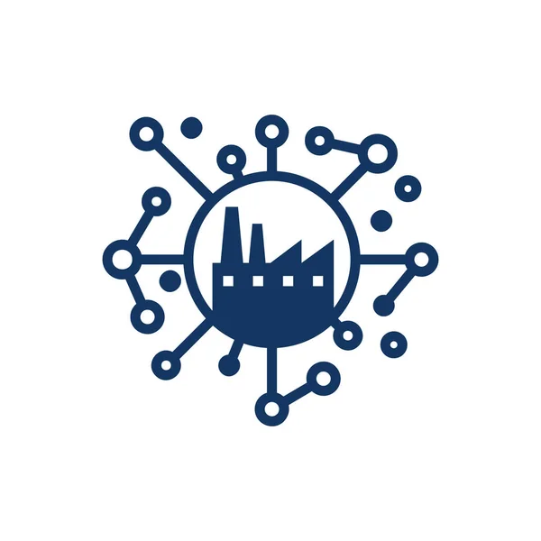 Εργοστάσιο Δικτύου Λογότυπο Εικονίδιο Σχεδιασμός — Διανυσματικό Αρχείο