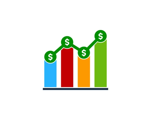 Projekt Ikona Logo Pieniądze Wykresu — Wektor stockowy