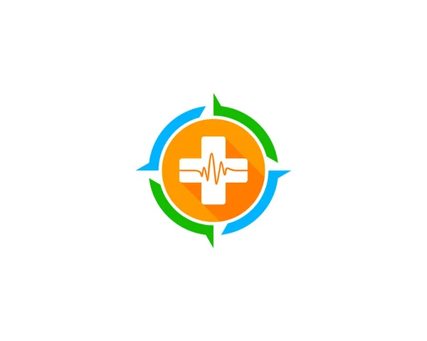 Kompass Medicinsk Logo Ikon Design — Stock vektor