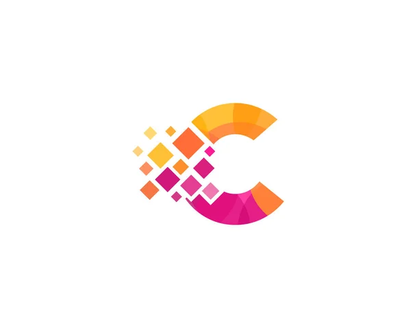 Mektup c Pixel simgesi Logo tasarım öğesi 