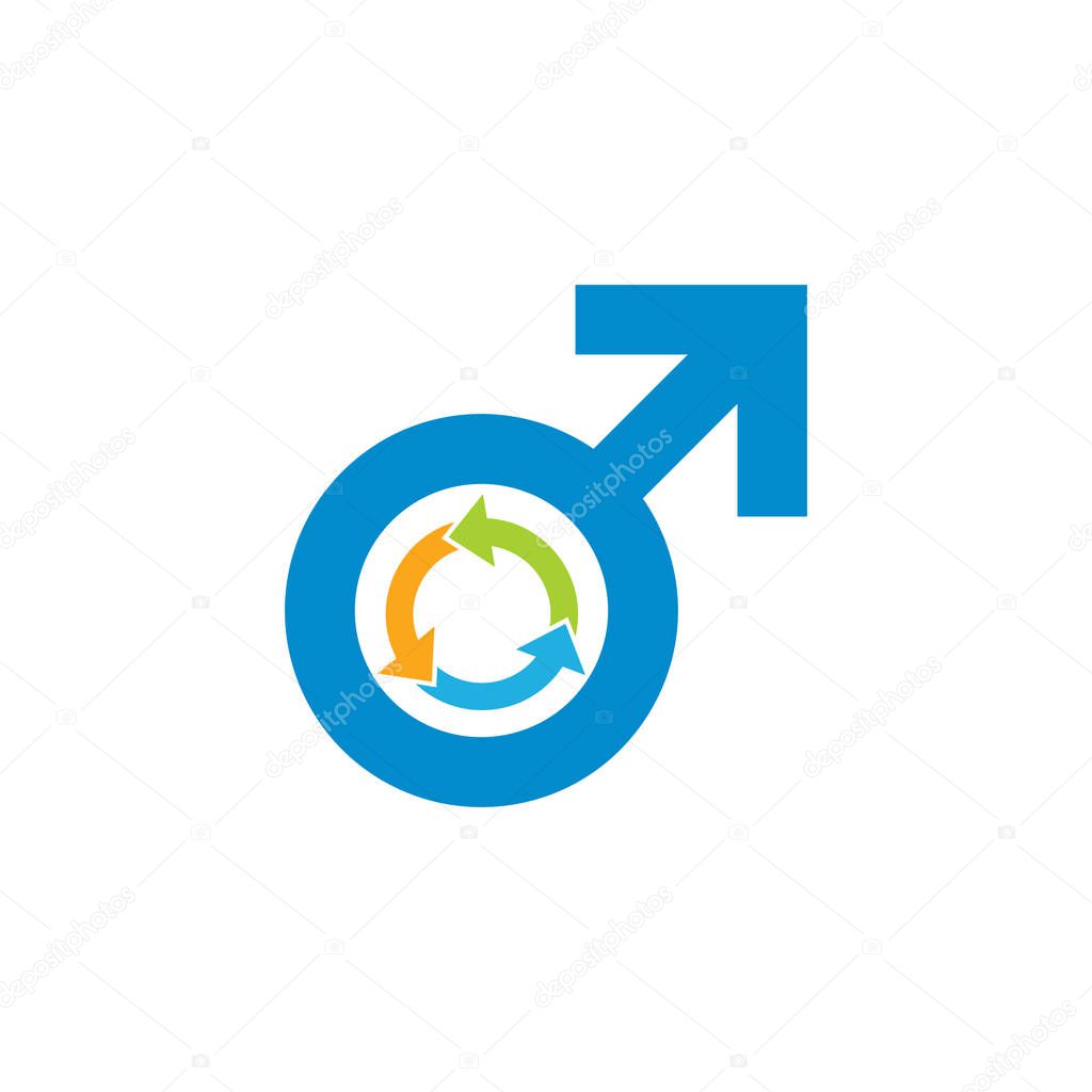 Recycle Male Man Logo Icon Design