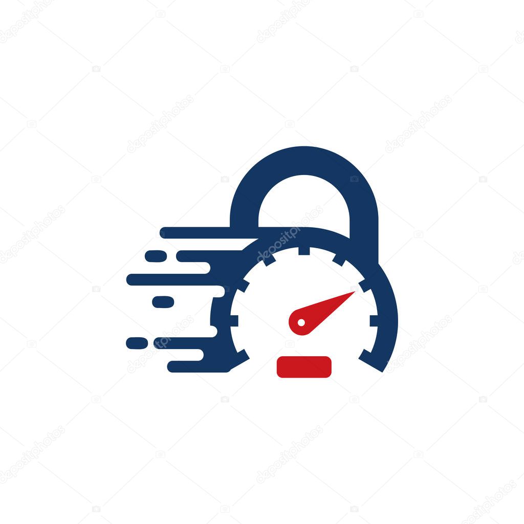 Speed Lock Logo Icon Design