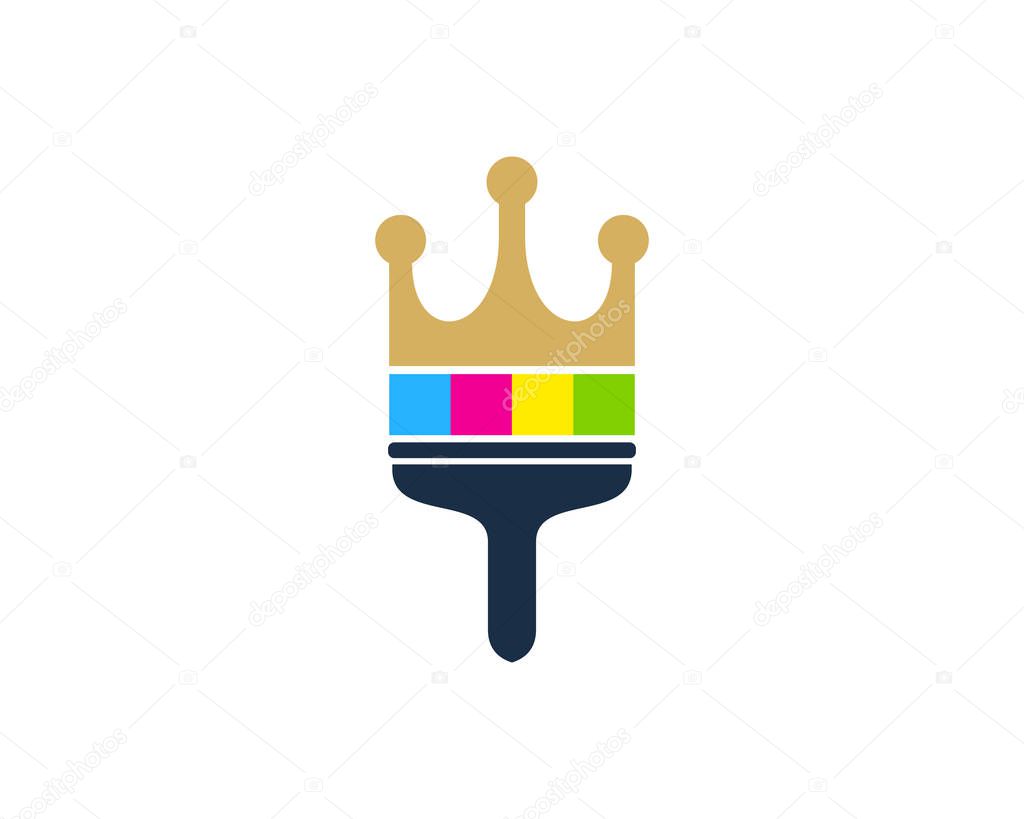 Crown Paint Logo Icon Design