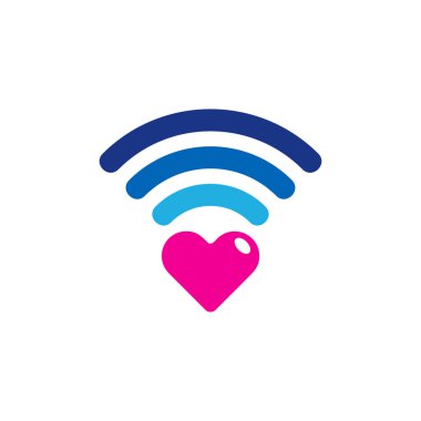 WiFi Love Logo simge tasarım