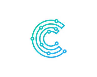 Teknik adı C Logo simge tasarım