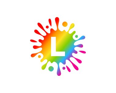 Sıçrama sıvı renk mektup l simgesi Logo tasarım öğesi