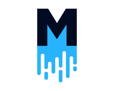 Mektup m boya simgesi Logo tasarım öğesi