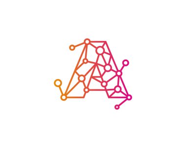 Mektup bir ağ kutsal kişilerin resmi Logo tasarım öğesi