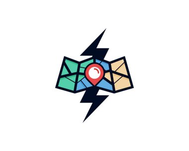 Logo simgesi tasarım eşleyin. Vektör çizim