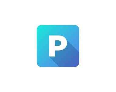 Modern geçiş gölge mektup p simgesi Logo tasarım öğesi 