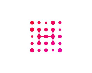 H harfi nokta simgesini Logo tasarım öğesi 