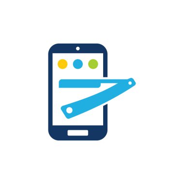 Mobil Logo simgesi tasarım berber