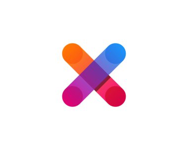 Simge Logo tasarım öğesi x harfi 