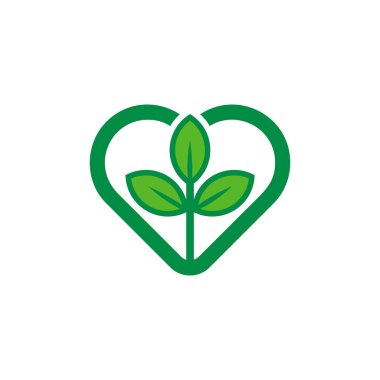 Doğa aşk Logo simge tasarım