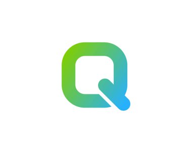 Harf q simgesi Logo tasarım öğesi 