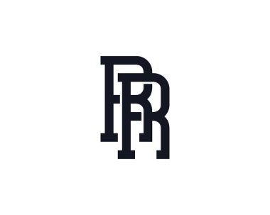 Monogram harf r Logo tasarım şablonu